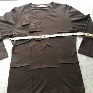 3/4 sleeve designer Borado top with bow accents